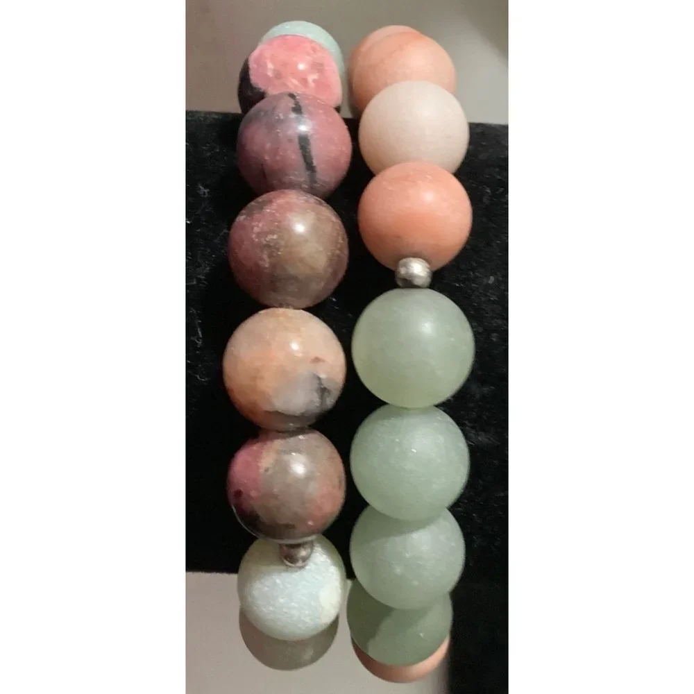 Set of Two Stone Bracelets -- 7.5